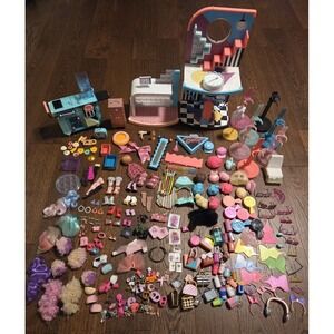 HUGE OMG LOL Surprise Doll Accessories Lot Diner Mall Stands Clothes Hair Purses